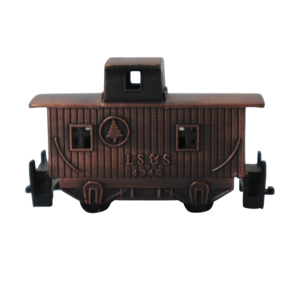 Vintage Die Cast Metal Caboose Pencil Sharpener LS&S 4348 Copper Tone Train Car